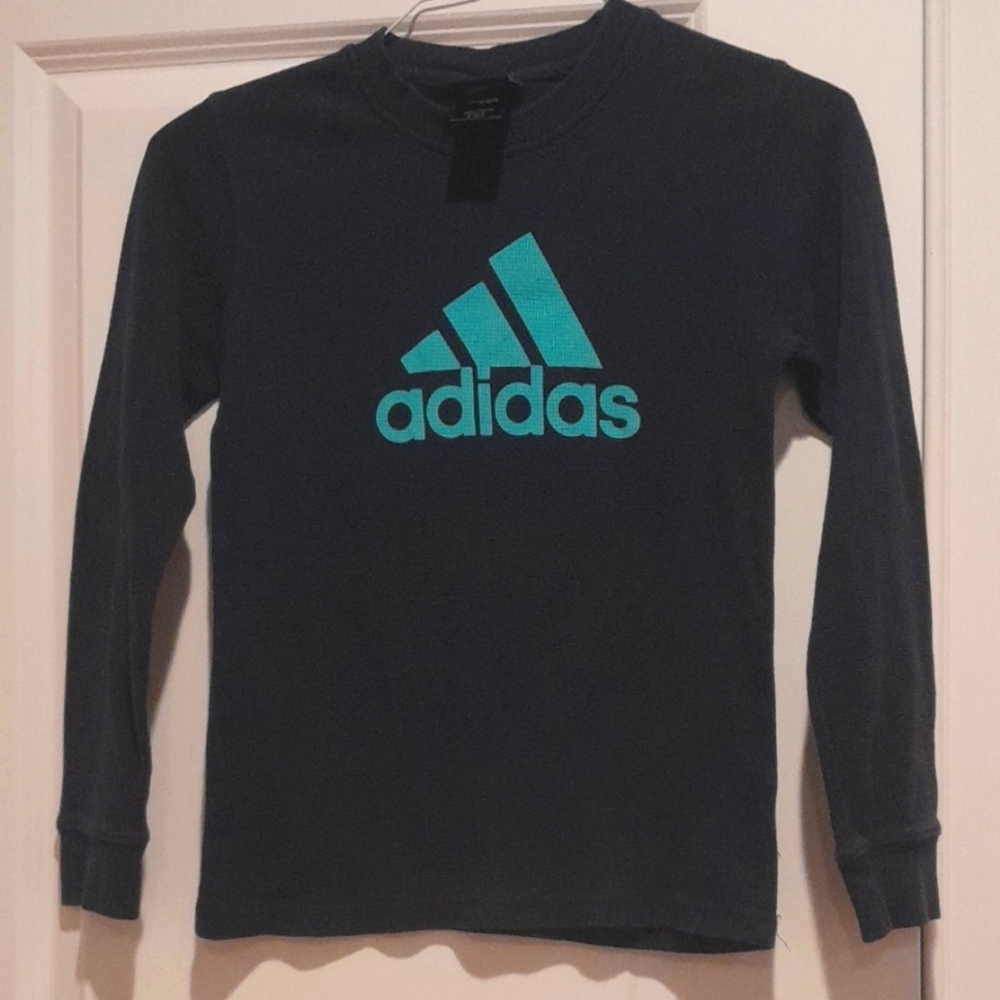 adidas Green and Blue Long Sleeve Tee